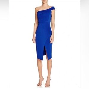 Elegant Blue One-Shoulder Dress